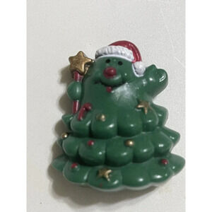 Russ PIN Christmas Vintage TREE Star WAND Anthropomorphic 1980s Holiday Brooch